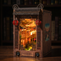 Hoi An Old Town book nook kit assembled with warm LED lighting and Vietnamese lantern town
