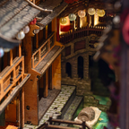 Close-up of LED lantern detail on Hoi An Old Town book nook kit